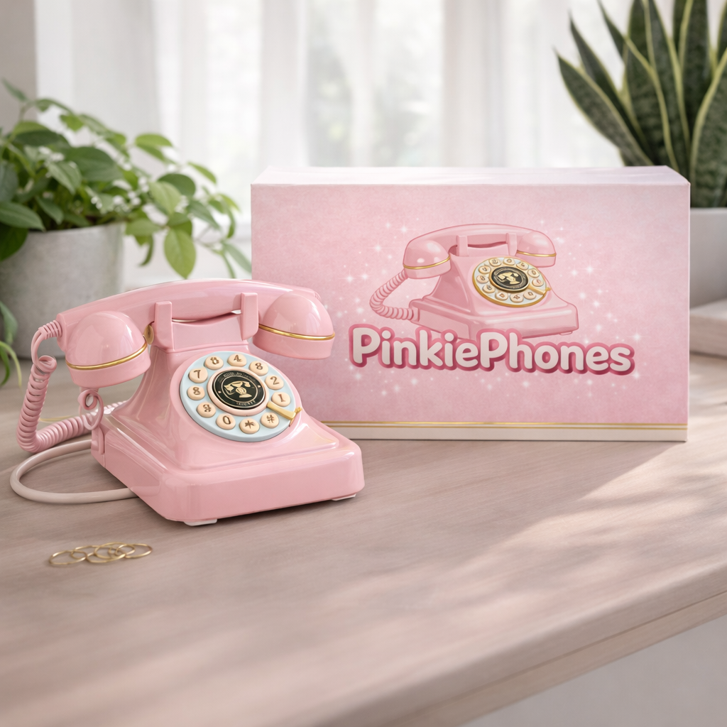 Pink Bluetooth Rotary Phone