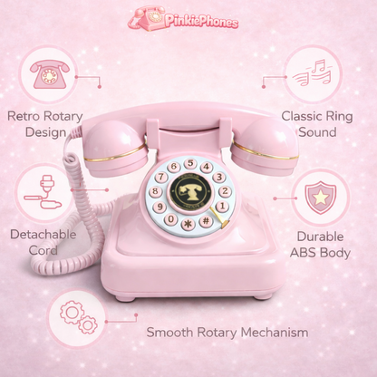 Pink Bluetooth Rotary Phone