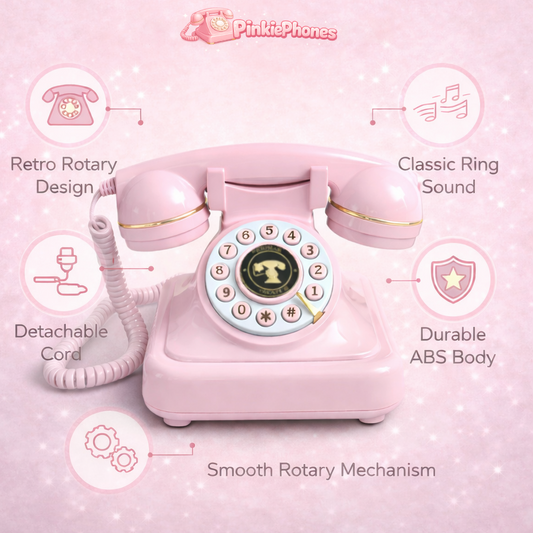 Pink Bluetooth Rotary Phone